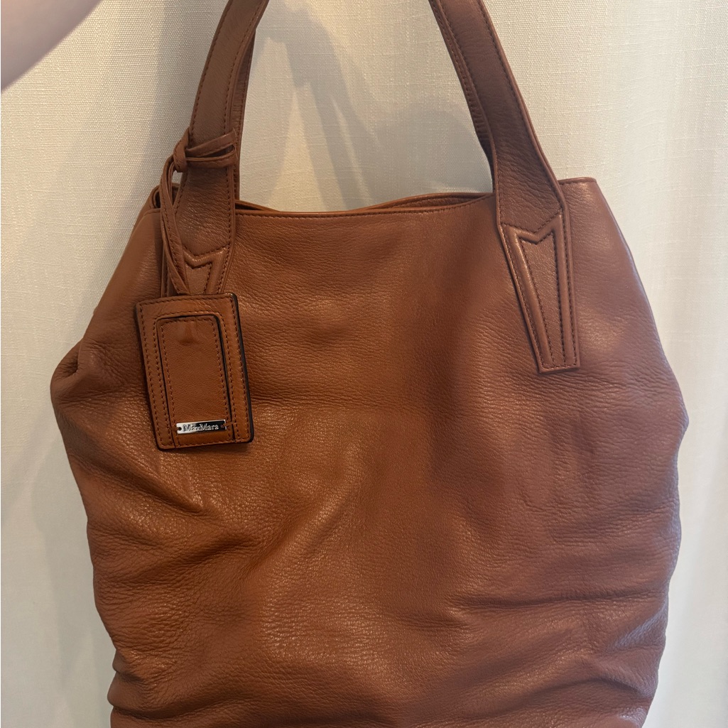 Maxmara Tan Leather Tote Bag
